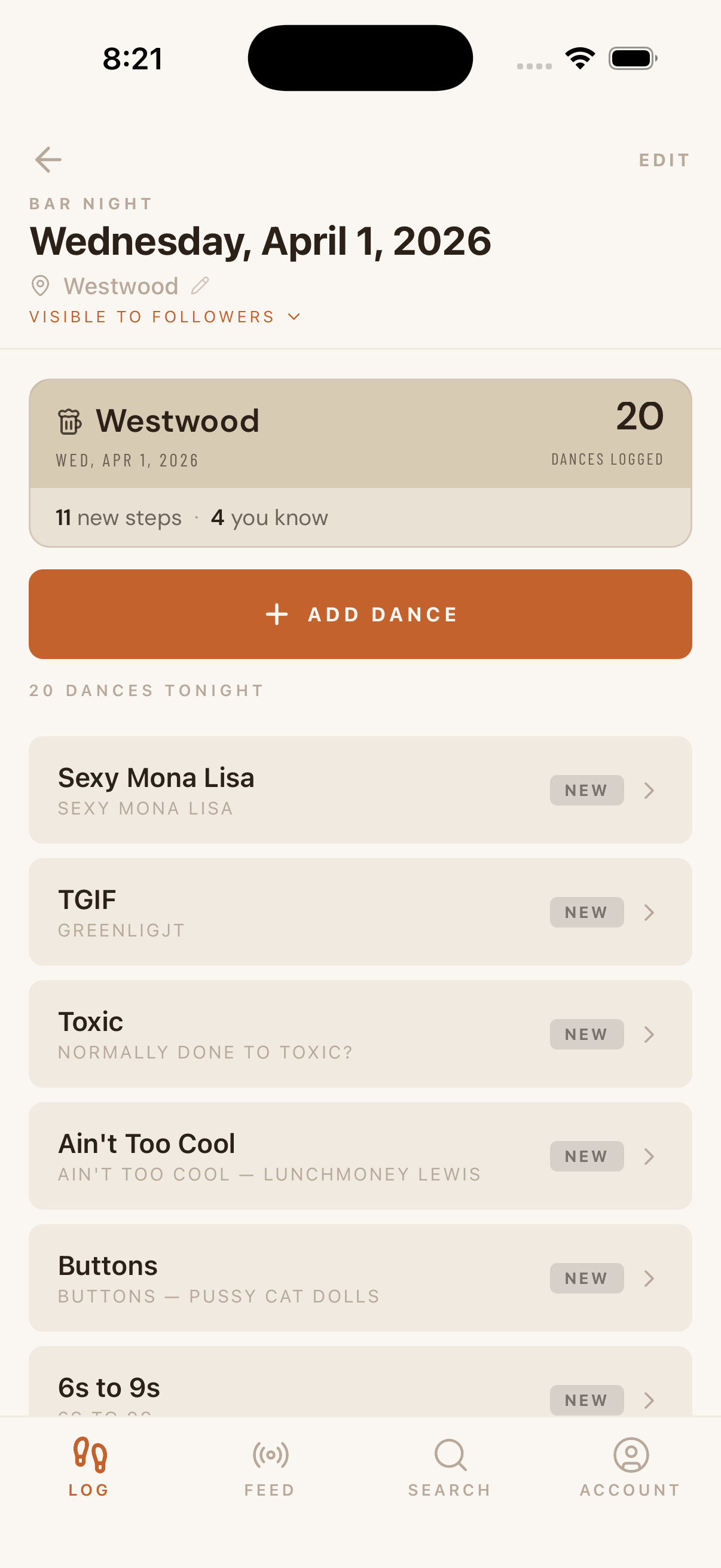 Walls iOS — bar night detail