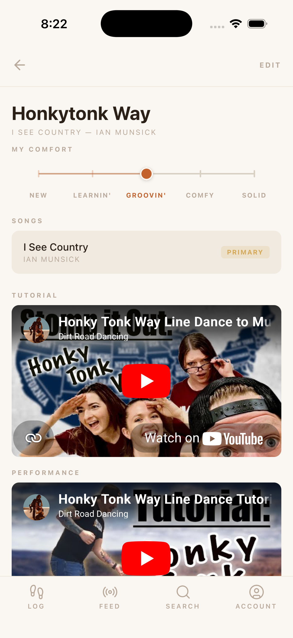 Walls iOS — dance detail view