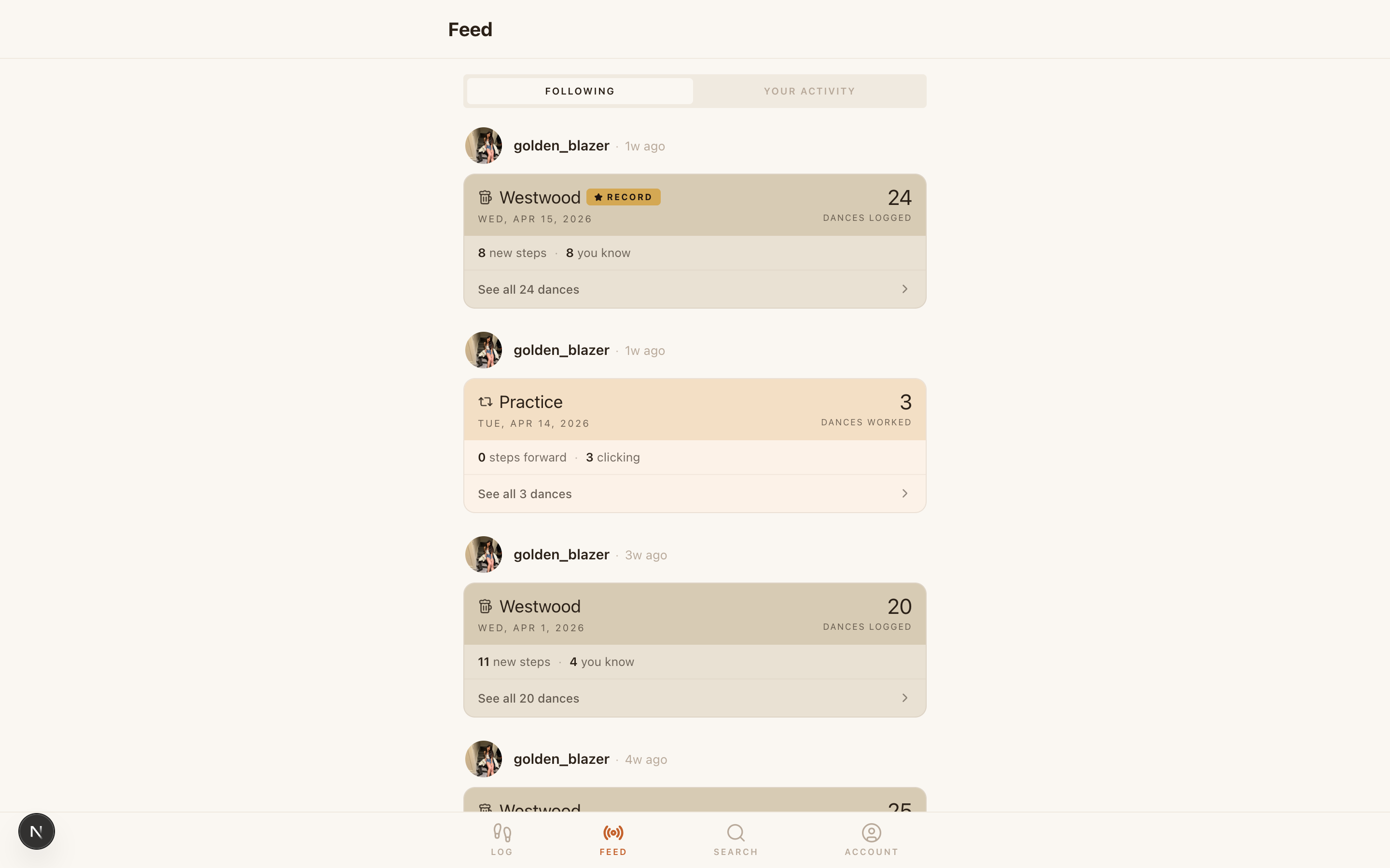Walls web — the feed from your posse